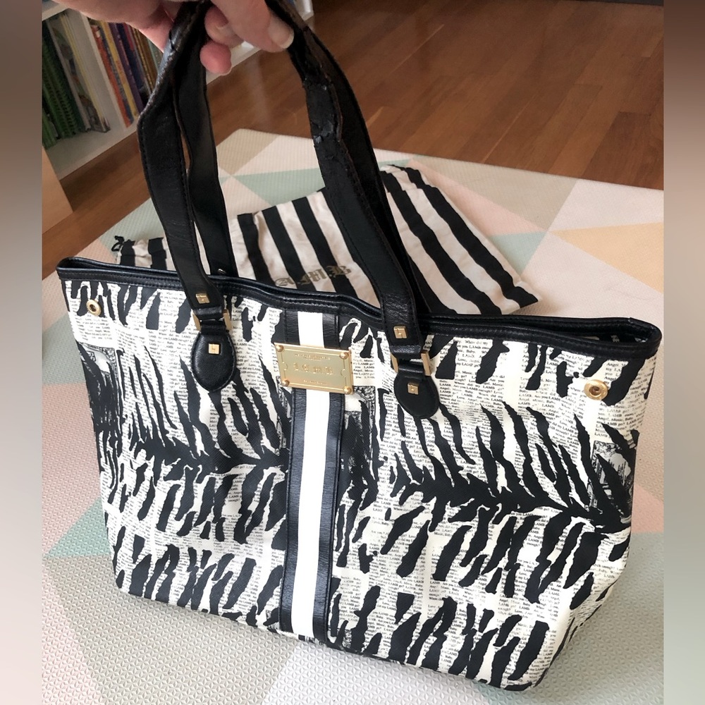 L.A.M.B large zebra print tote